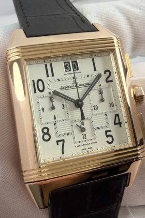 Jaeger-LeCoultre Reverso Squadra Chronographe 230.2.45 35 mm Argent Or rose 18 carats