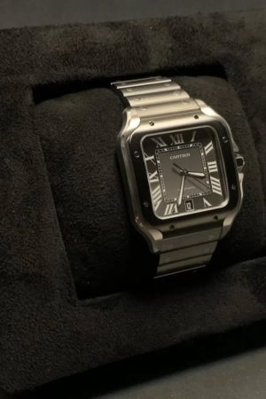 Montre Cartier Santos Large ADLC avec cadran gris en acier (WSSA0037