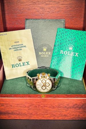 Rolex Zenith Daytona 16523 bicolore acier, or jaune 18 carats, cadran blanc, 40 mm, complète