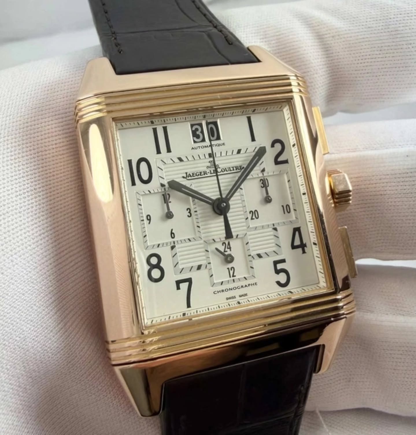 Jaeger-LeCoultre Reverso Squadra Chronographe 230.2.45 35 mm Argent Or rose – Image 5