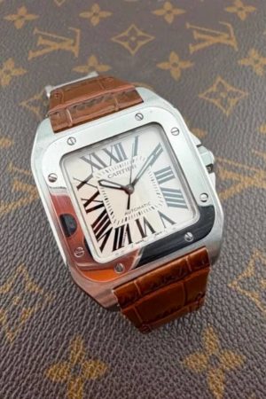 Cartier Santos 100 Automatique calibre 076 coffret de voyage en acier