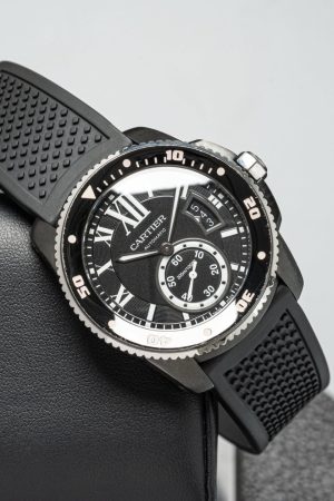 Montre Cartier Calibre Diver en acier noir pour homme, 42 mm, automatique, WSCA0006 3729
