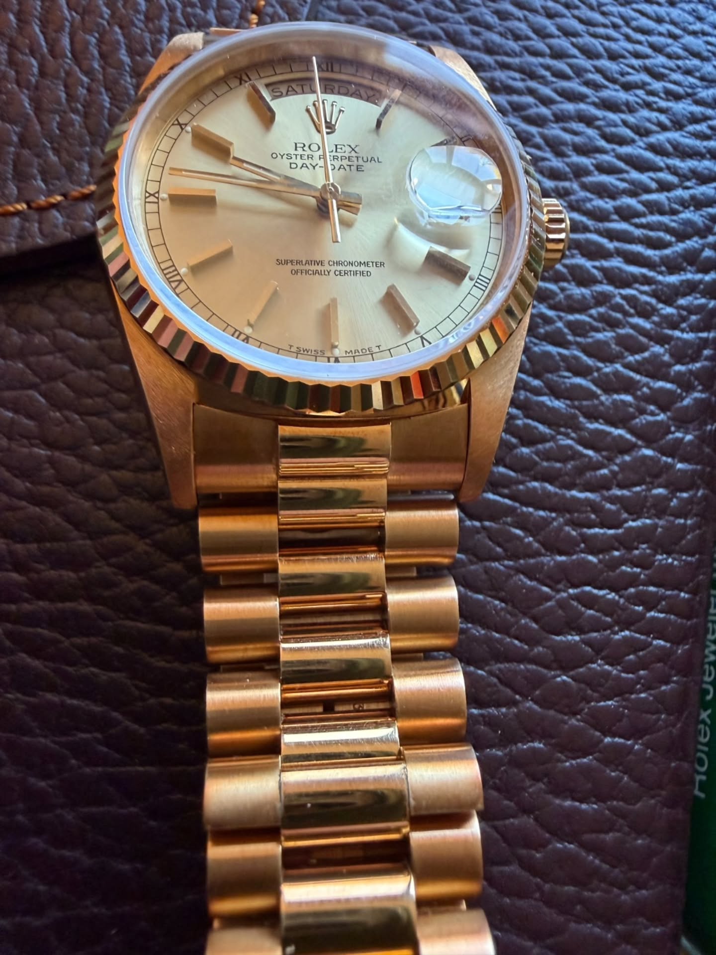 Rolex Day-Date 36 mm Or Jaune EXCELLENT ÉTAT Référence 18238 – Image 13