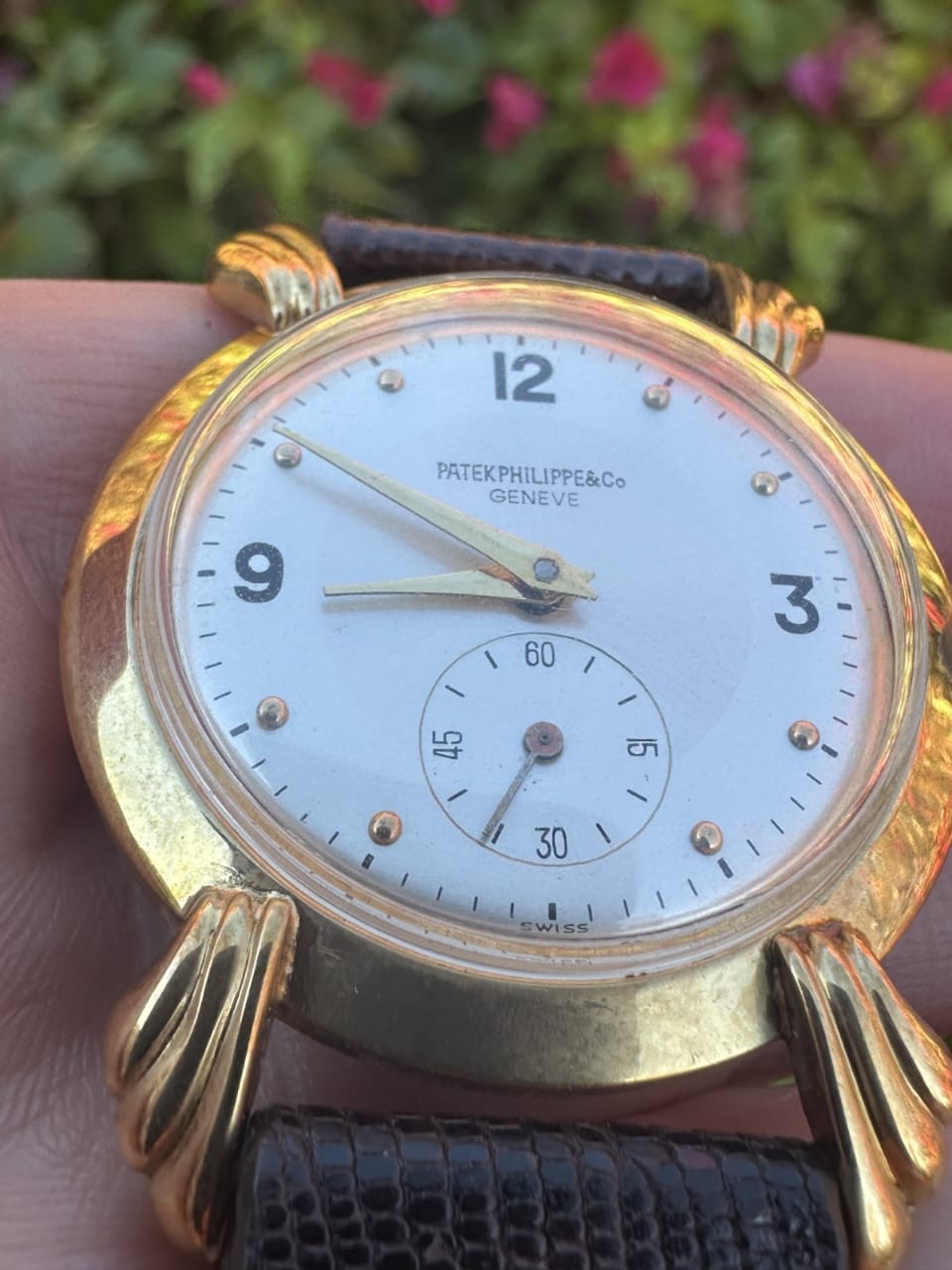 Montre homme Patek Philippe vintage rare en or massif 18 carats – Image 2