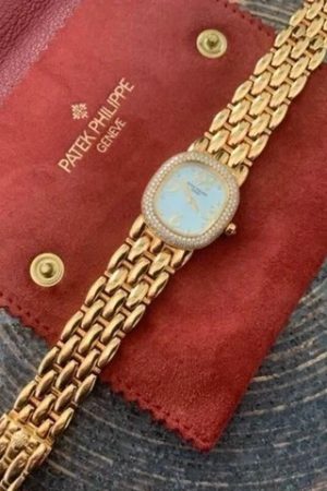 Montre à quartz Patek Philippe Golden Ellipse 4831/001 en or jaune 18 carats et diamants