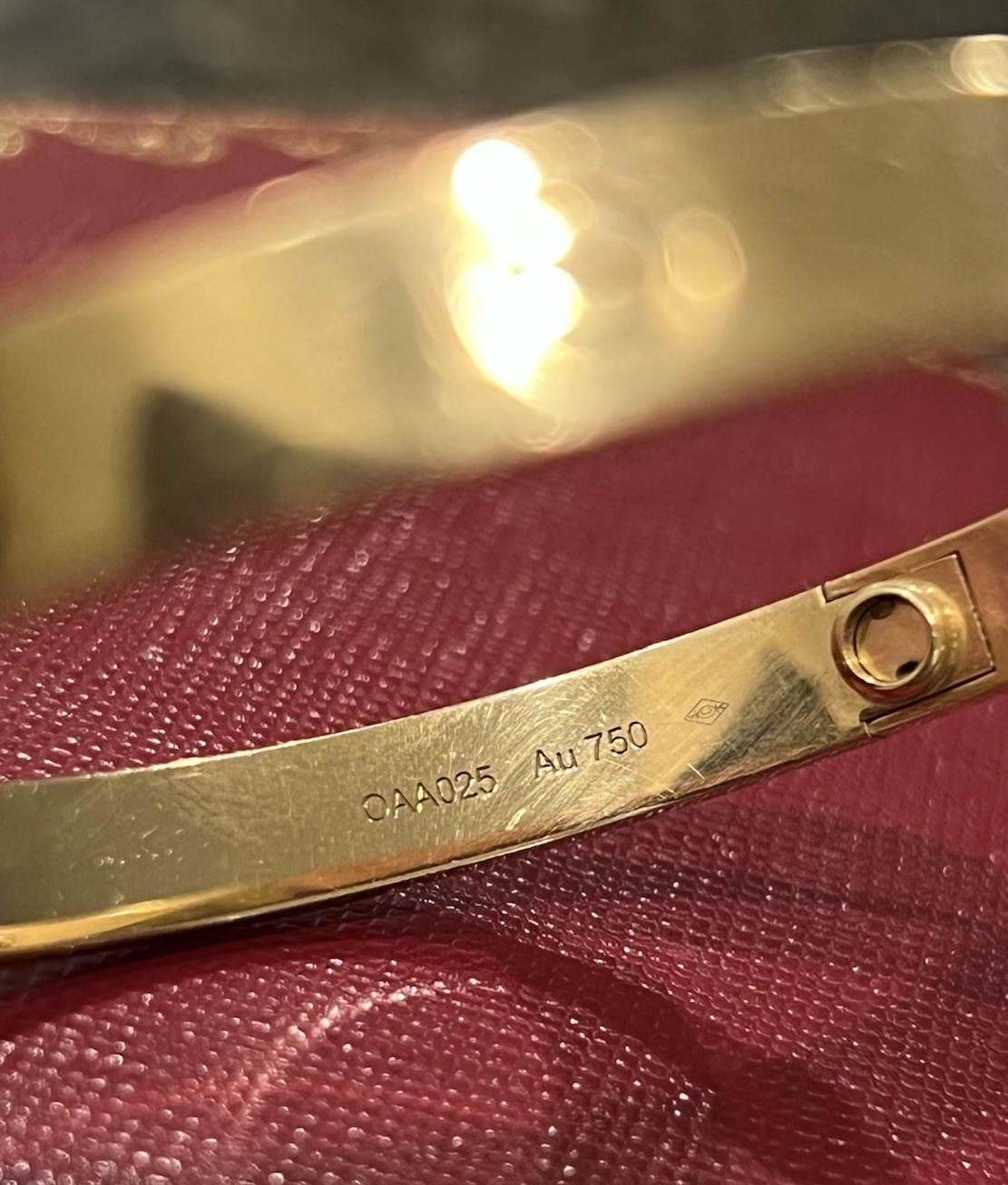 Bracelet CARTIER LOVE en or jaune 18 carats, modèle classique, taille 18 – Image 10