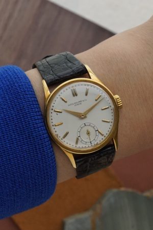 Patek Philippe Calatrava vintage en or jaune 18 carats, années 1940, 31 mm, remontage manuel