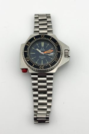 Montre vintage Omega Ploprof Seamaster 600 réf. 166.077, mouvement automatique, bleue