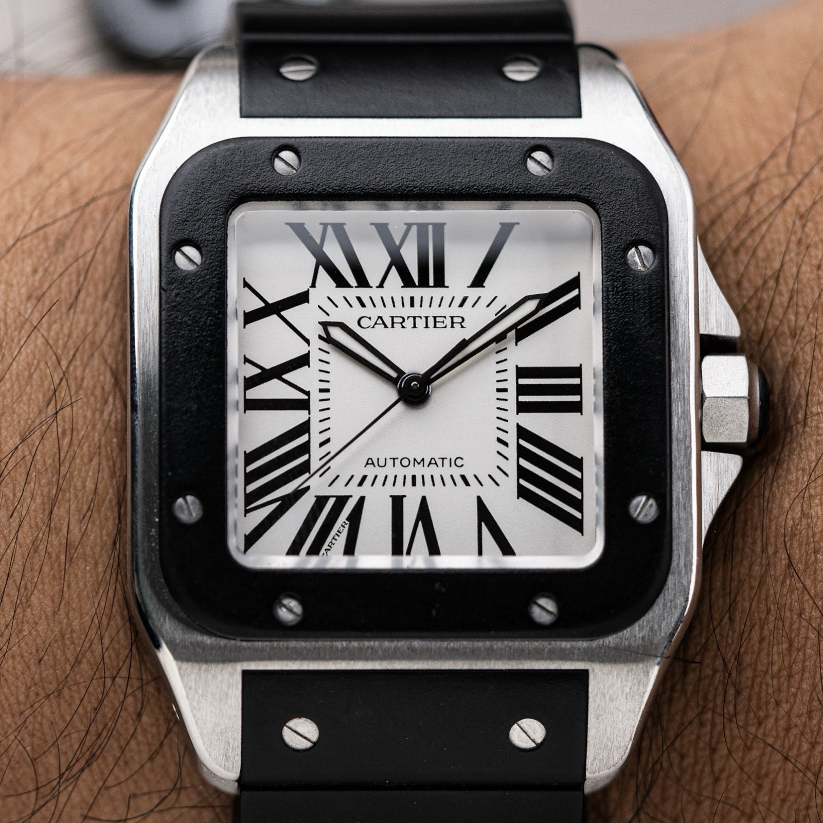 Cartier Santos 100 XL 38 mm Acier inoxydable Automatique Avec boîte Réf. 2656 – Image 2
